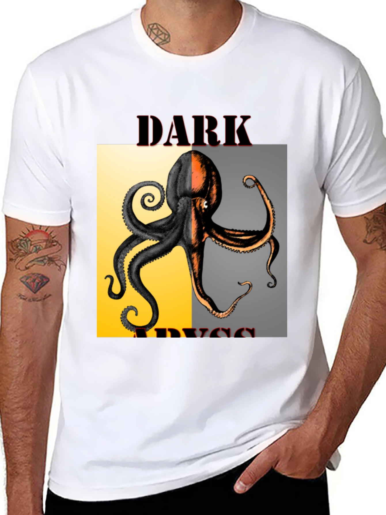 Dark Abyss Octopus Graphic Tee - Black