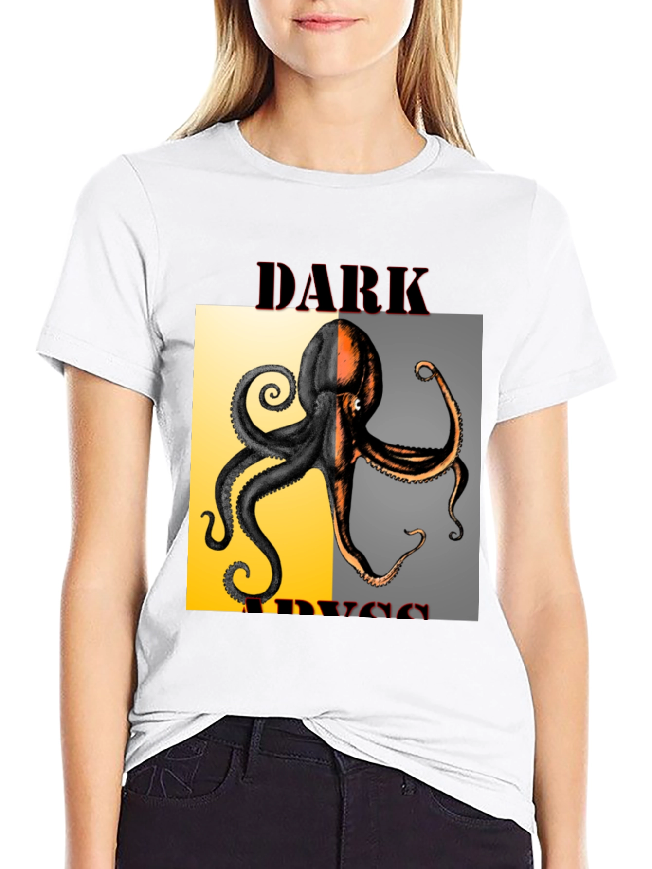 Dark Abyss Octopus Graphic Tee - Black