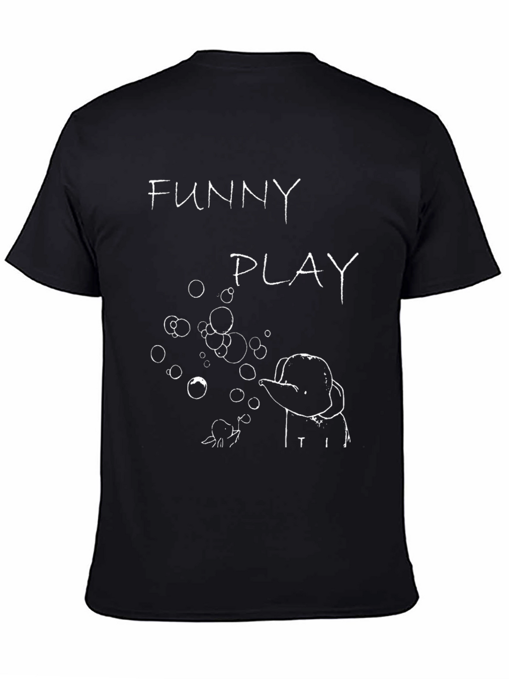 Funny Play Graphic T-Shirt - Black Cotton Tee