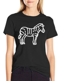 Zebra Graphic Tee - Black Cotton T-Shirt
