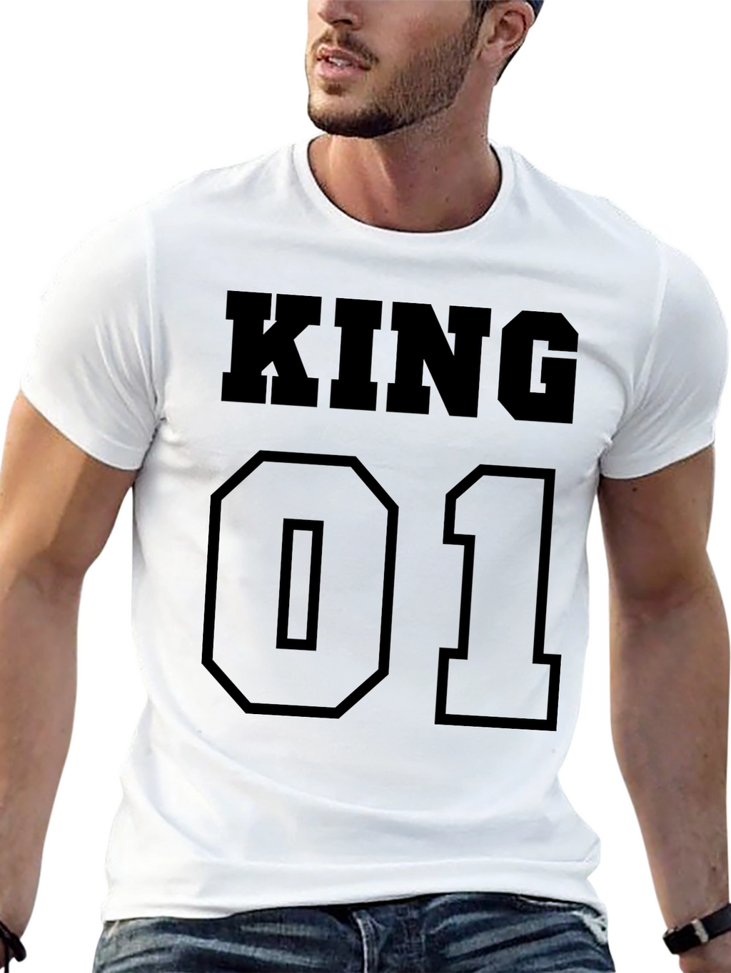 King 01 Black T-Shirt - Mens Fashion