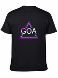 GOA Triangle Graphic Print Black T-Shirt