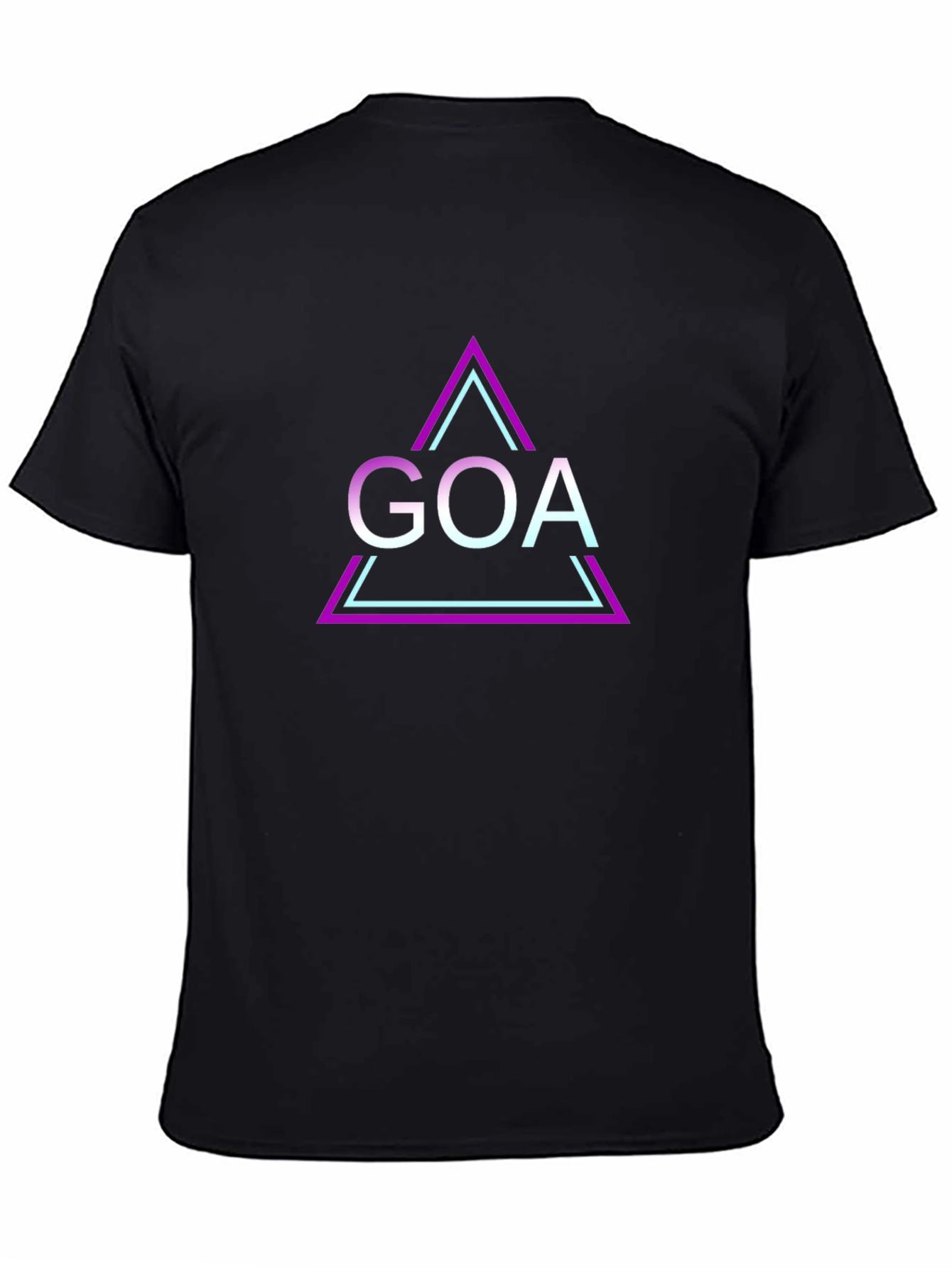 GOA Triangle Graphic Print Black T-Shirt