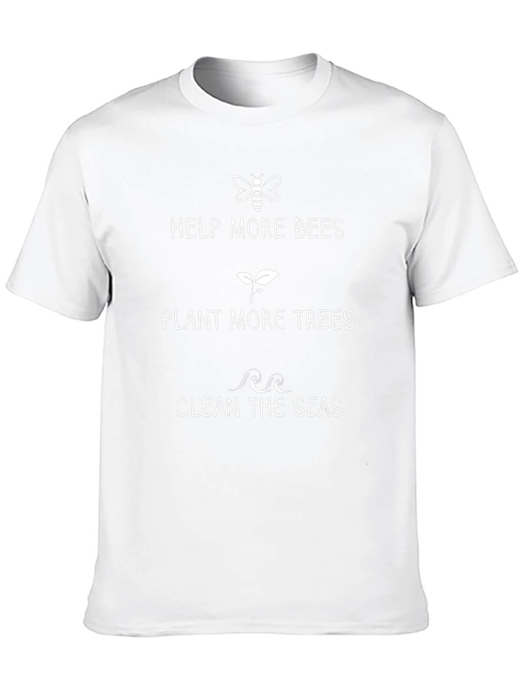 Eco-Friendly Black T-Shirt: Help Bees Plant Trees Clean Seas