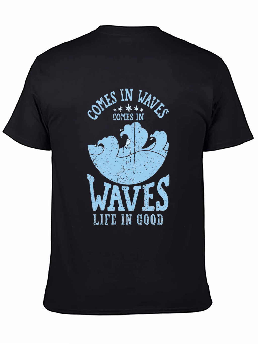 Comes in Waves Graphic Tee - Mens Black T-Shirt