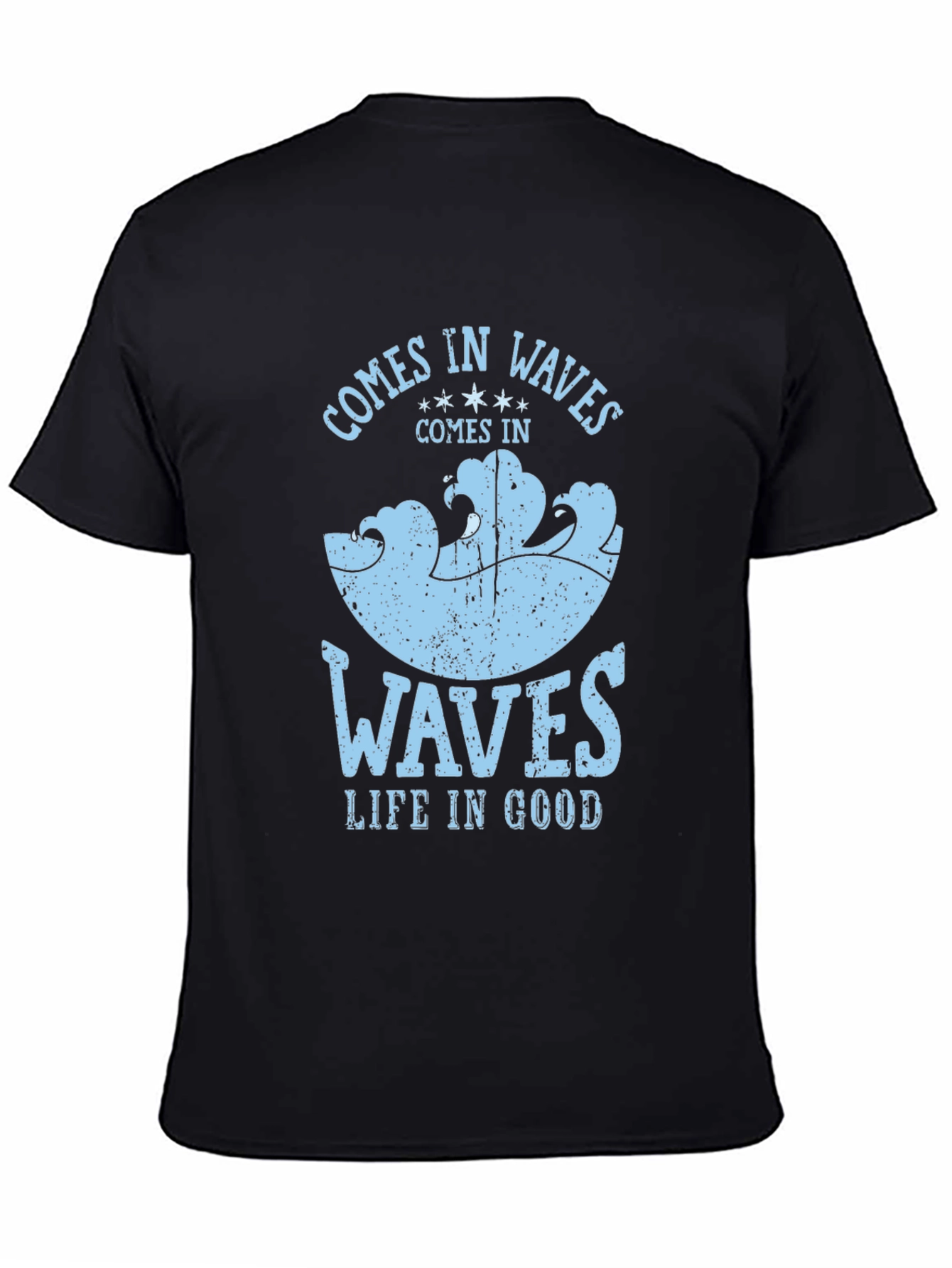 Comes in Waves Graphic Tee - Mens Black T-Shirt