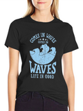 Comes in Waves Graphic Tee - Mens Black T-Shirt