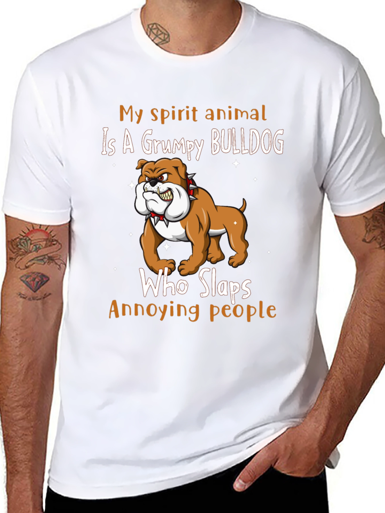 Grumpy Bulldog Spirit Animal T-Shirt