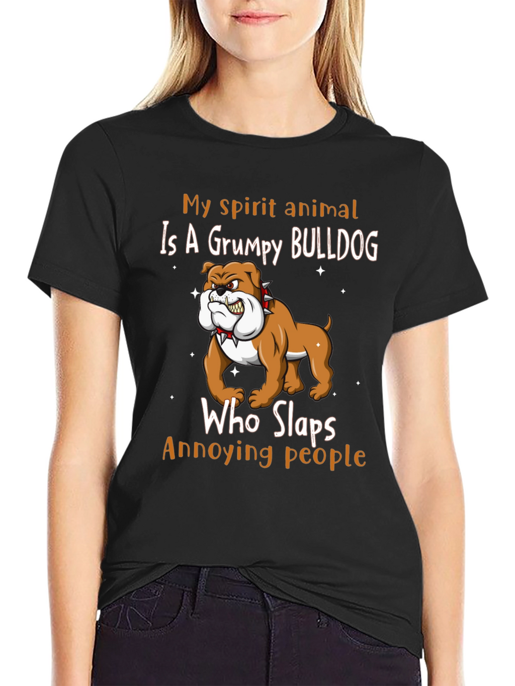 Grumpy Bulldog Spirit Animal T-Shirt