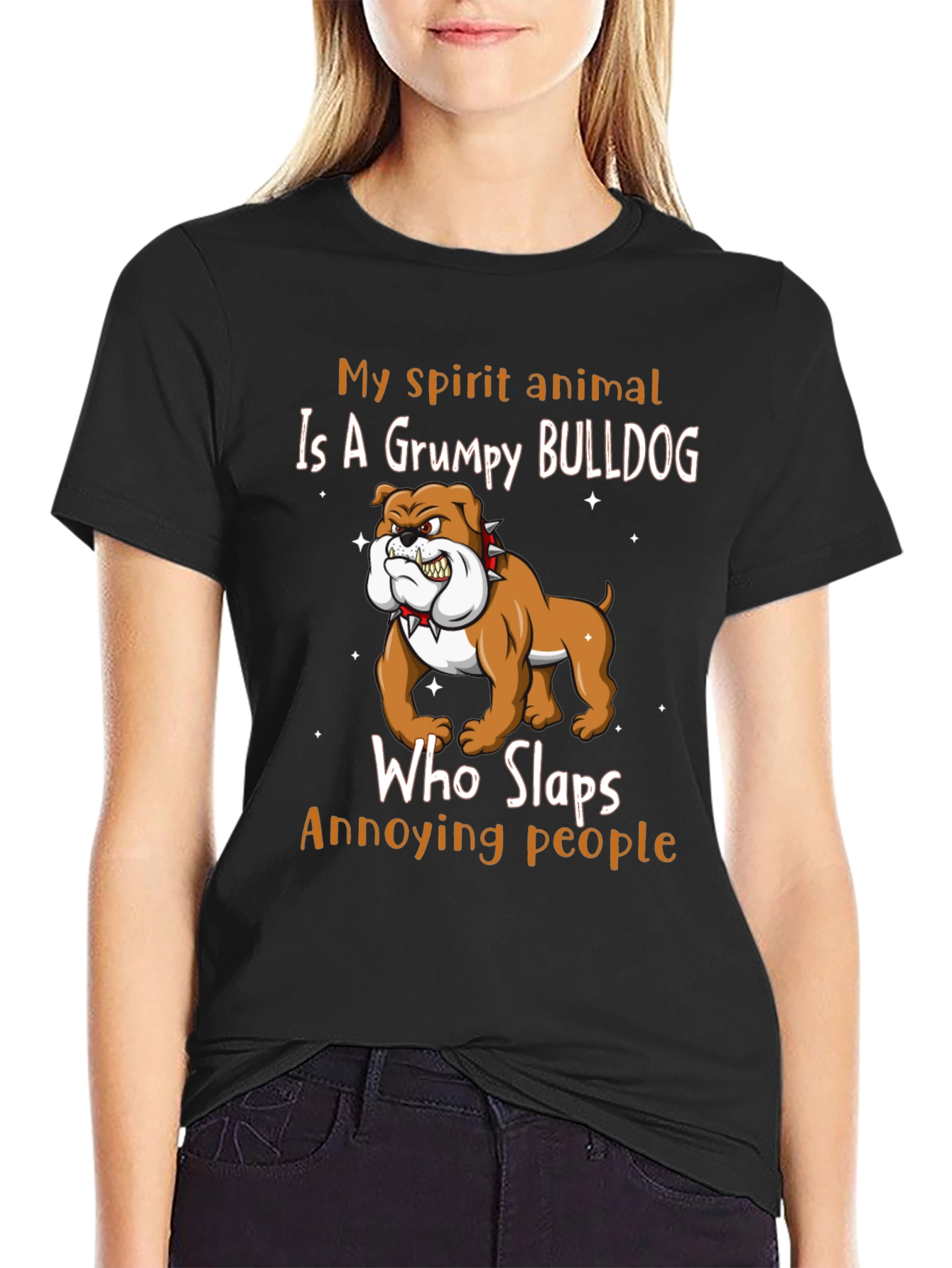 Grumpy Bulldog Spirit Animal T-Shirt