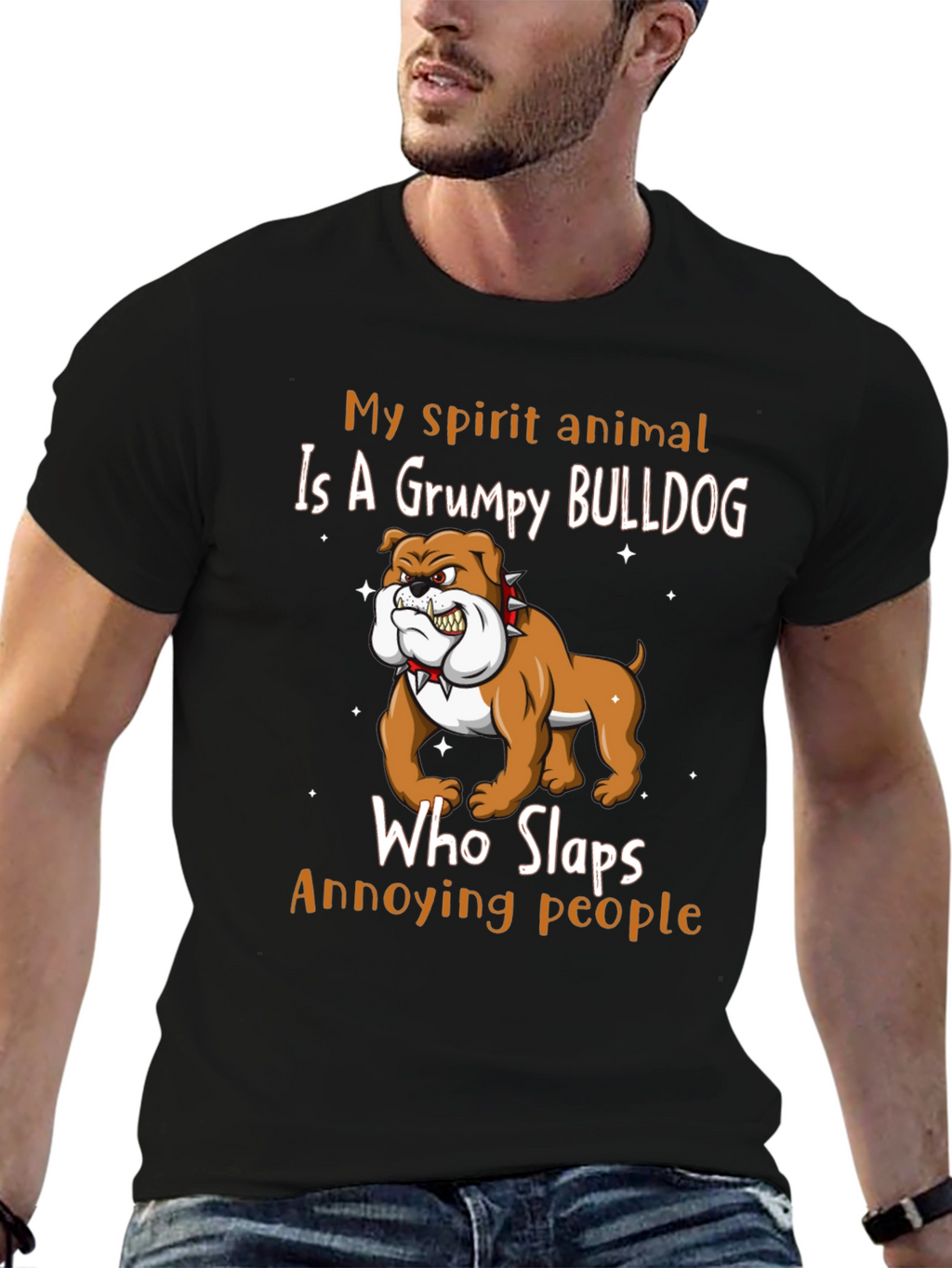 Grumpy Bulldog Spirit Animal T-Shirt