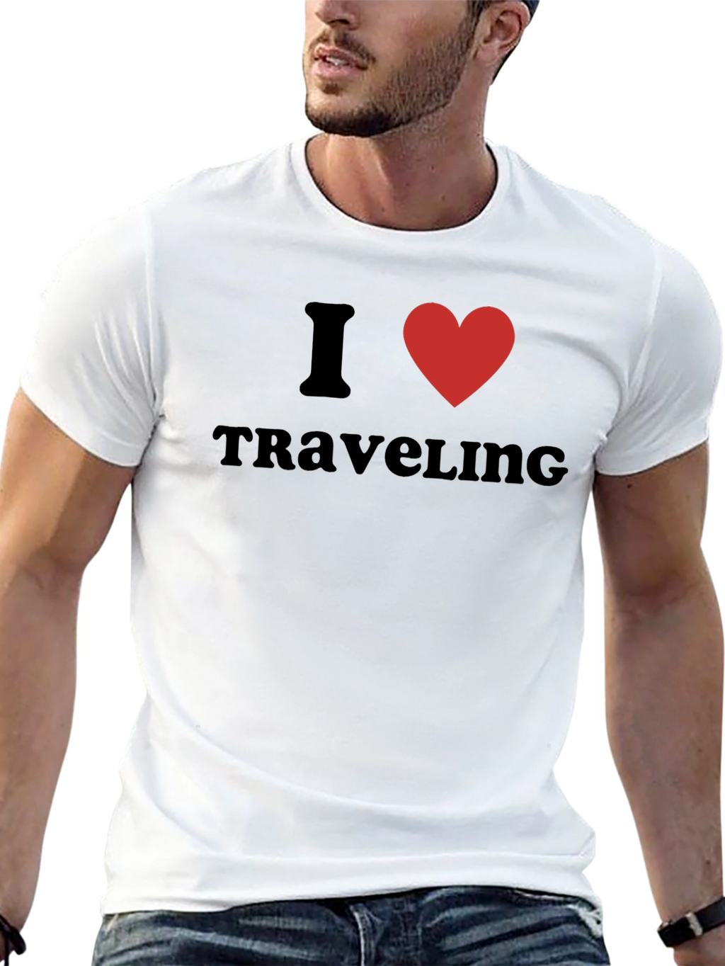 I Heart Traveling Black T-Shirt