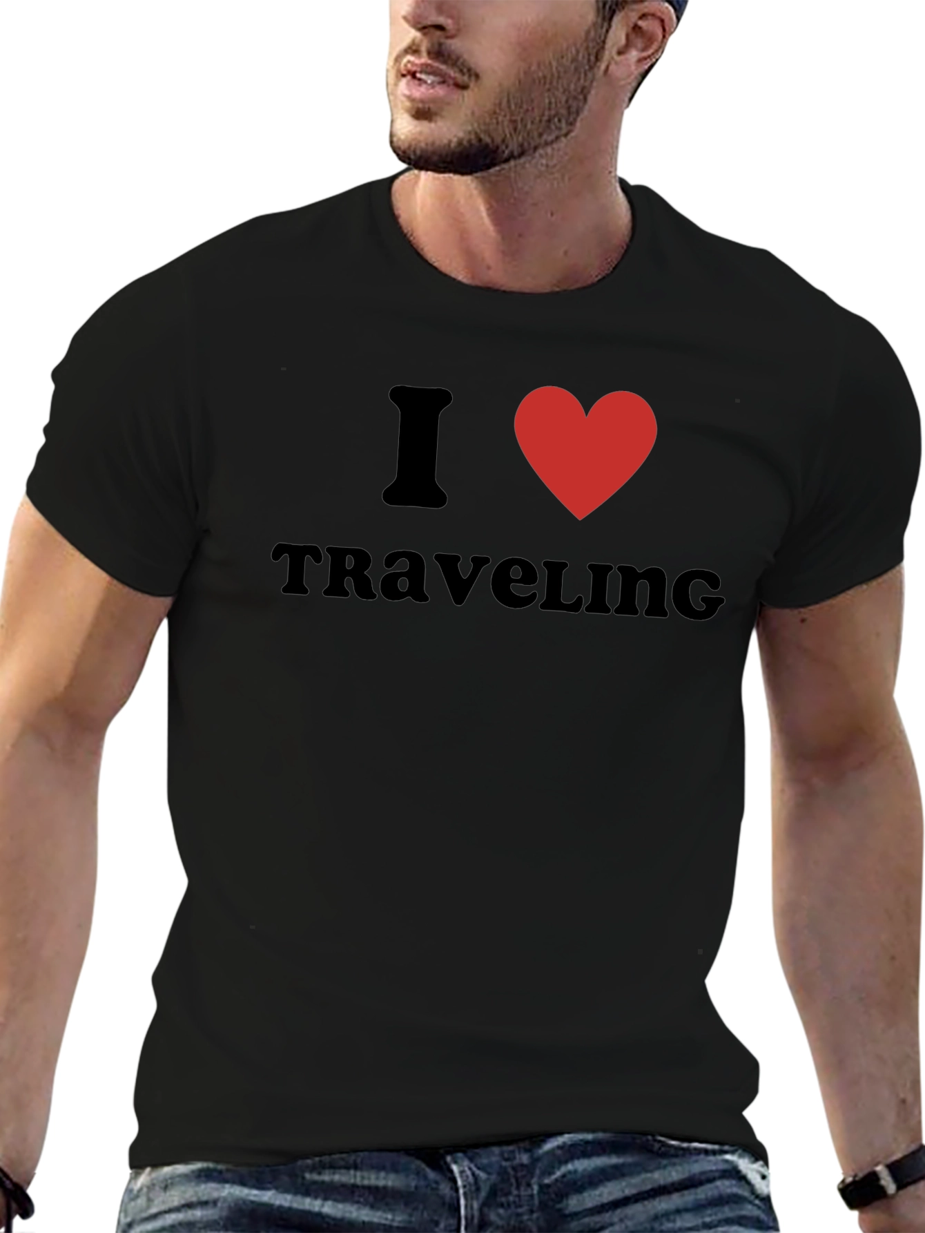 I Heart Traveling Black T-Shirt