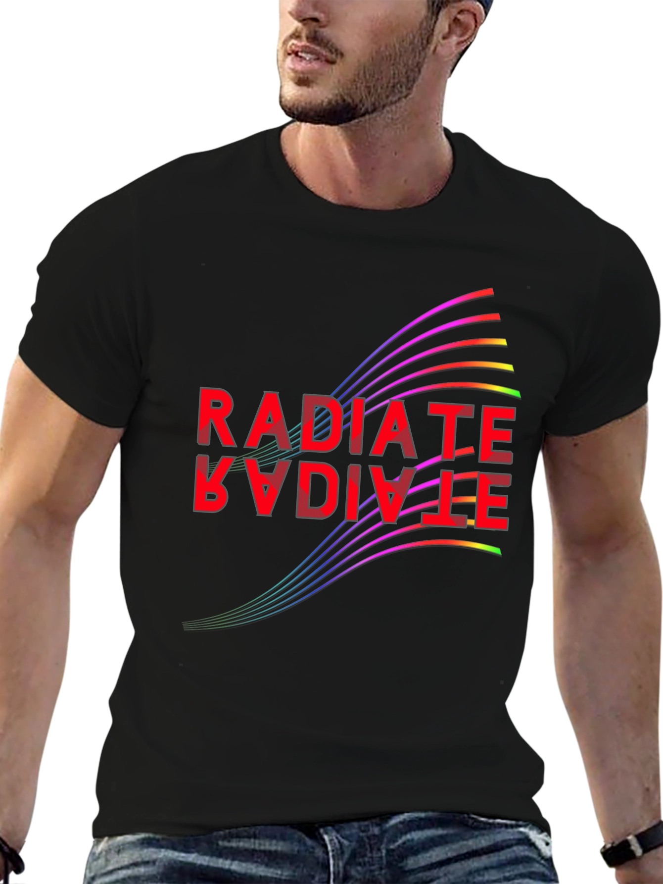 Radiate Positive Vibes Black Graphic Tee