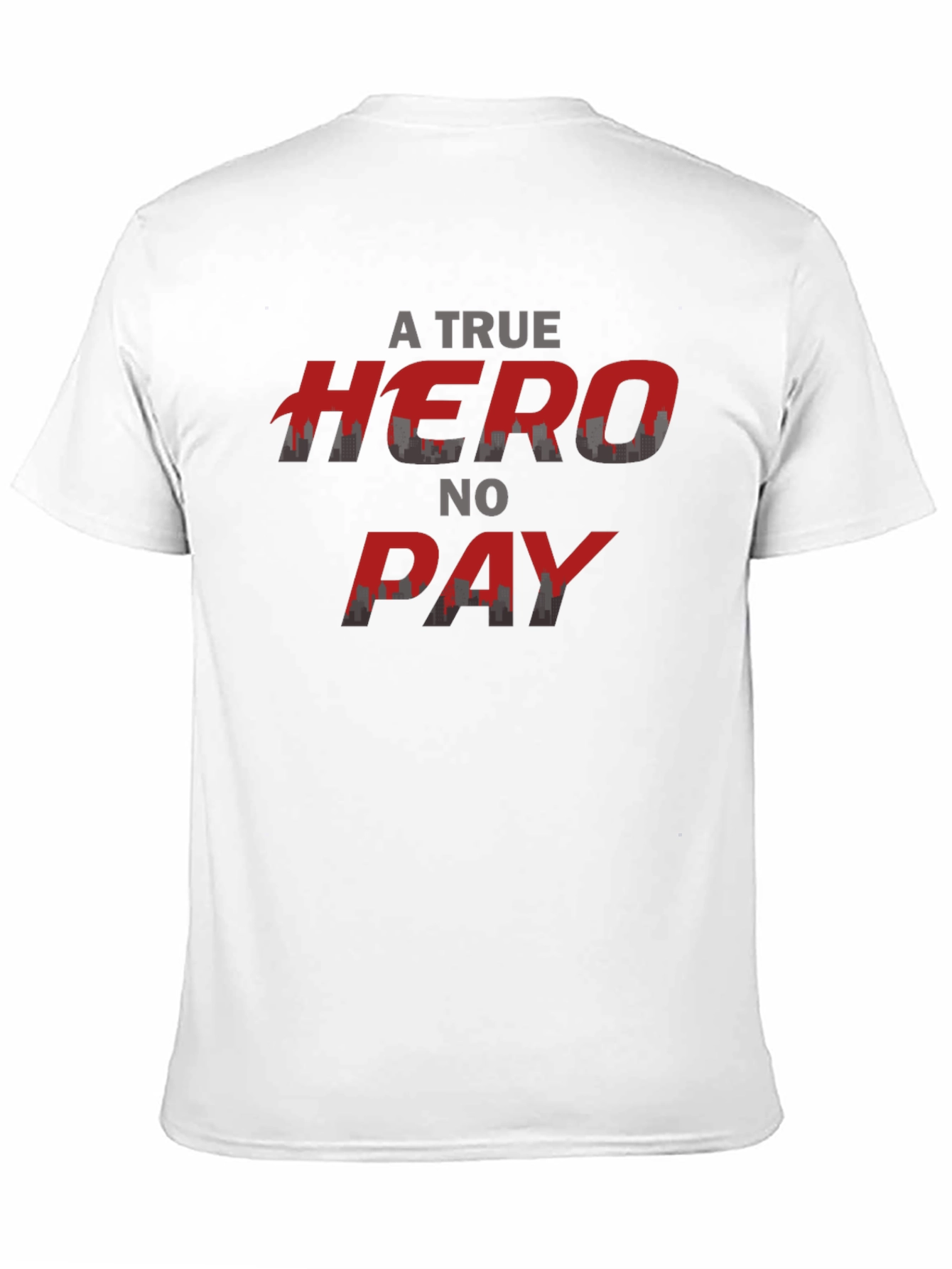 A True Hero No Pay T-Shirt Black Crew Neck