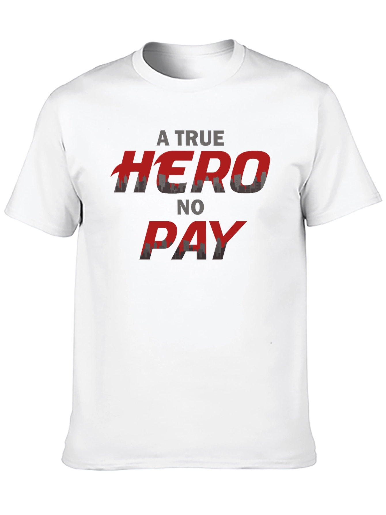 A True Hero No Pay T-Shirt Black Crew Neck