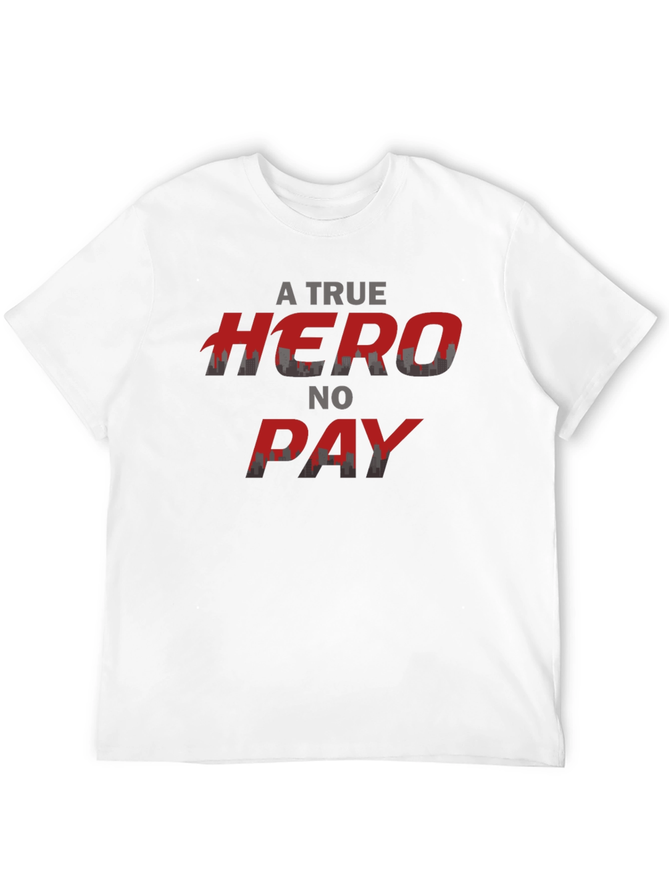 A True Hero No Pay T-Shirt Black Crew Neck