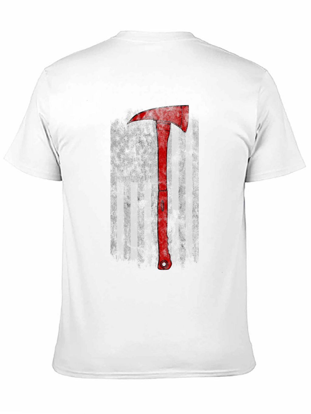 Firefighter Axe American Flag Black T-Shirt