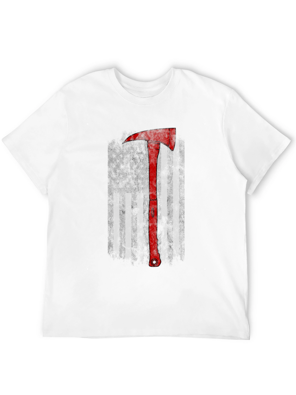 Firefighter Axe American Flag Black T-Shirt