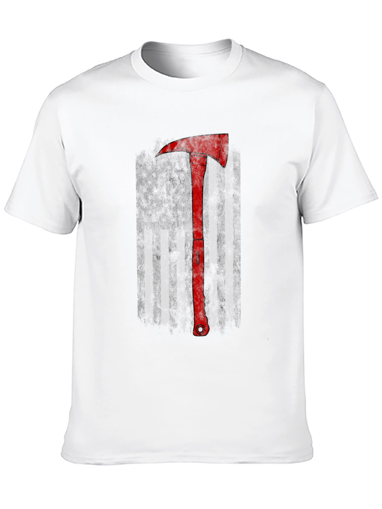 Firefighter Axe American Flag Black T-Shirt