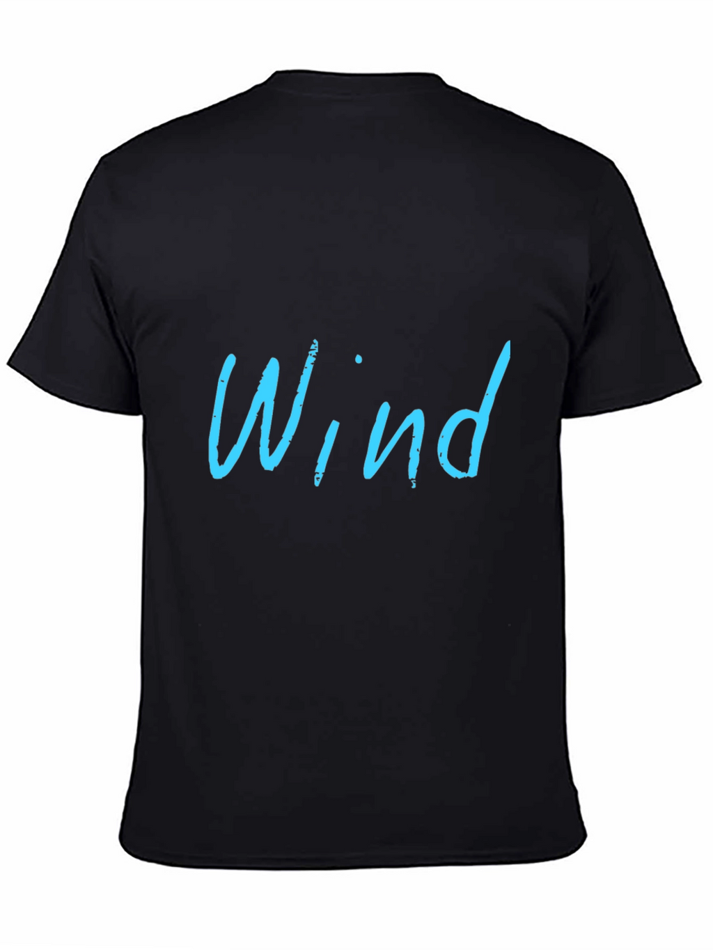 Mens Black T-Shirt with Wind Design