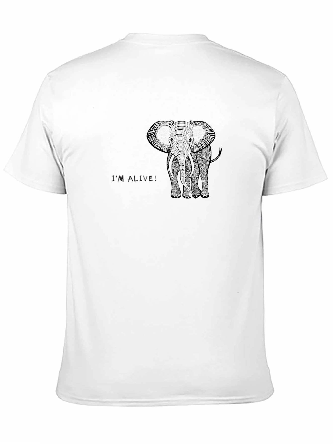 Mens Black Elephant Graphic T-Shirt