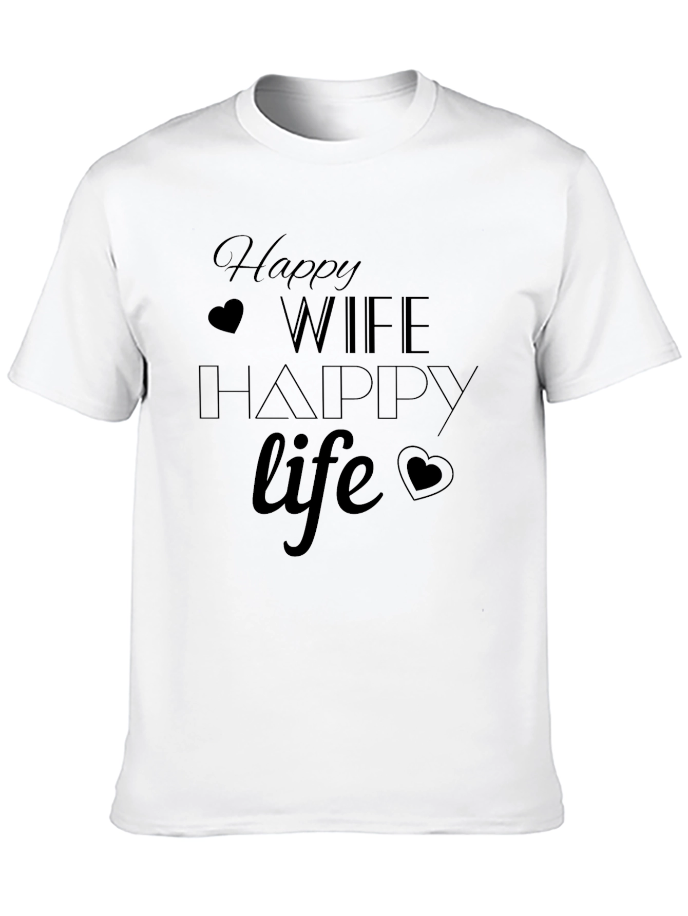 Happy Wife Happy Life Black T-Shirt