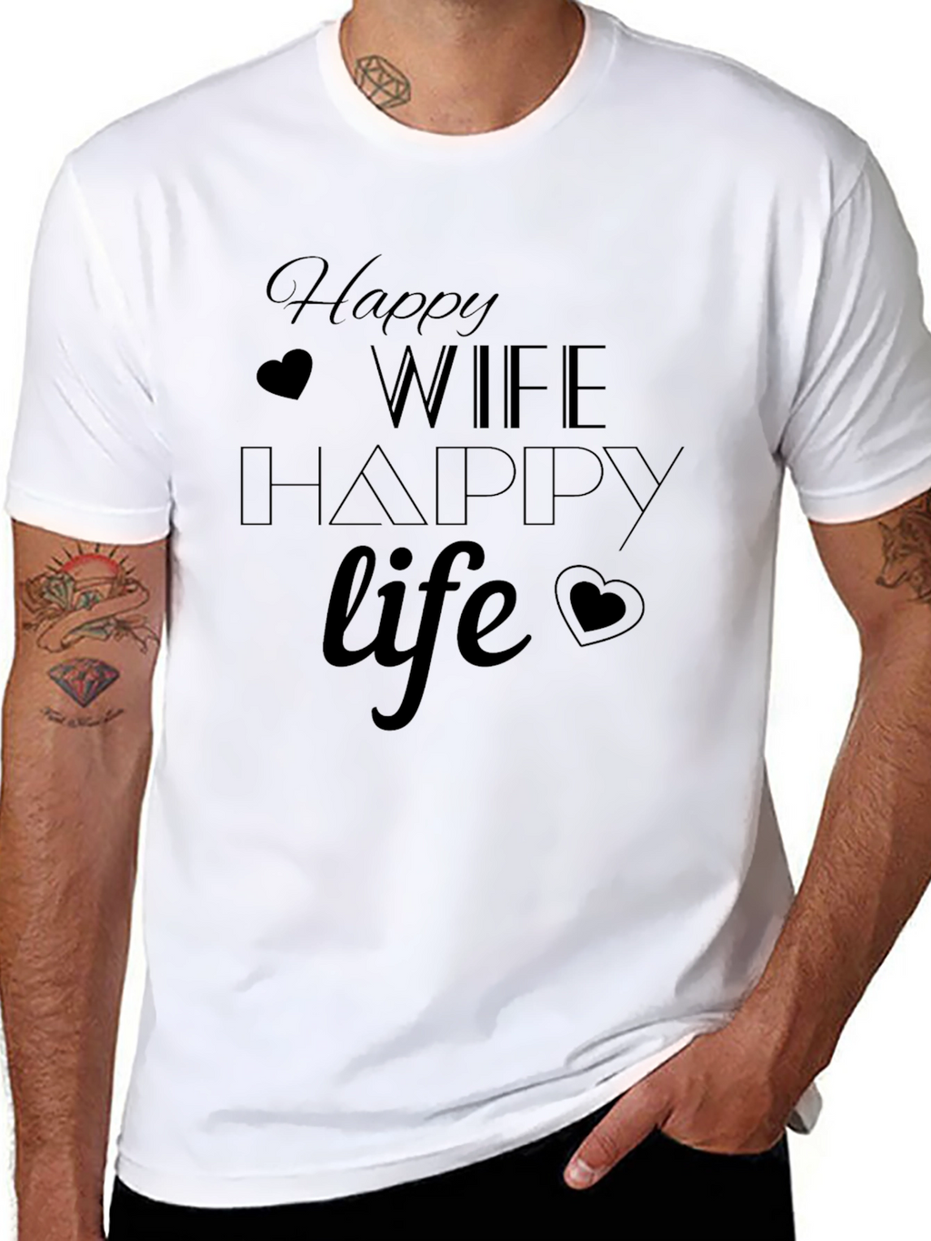 Happy Wife Happy Life Black T-Shirt