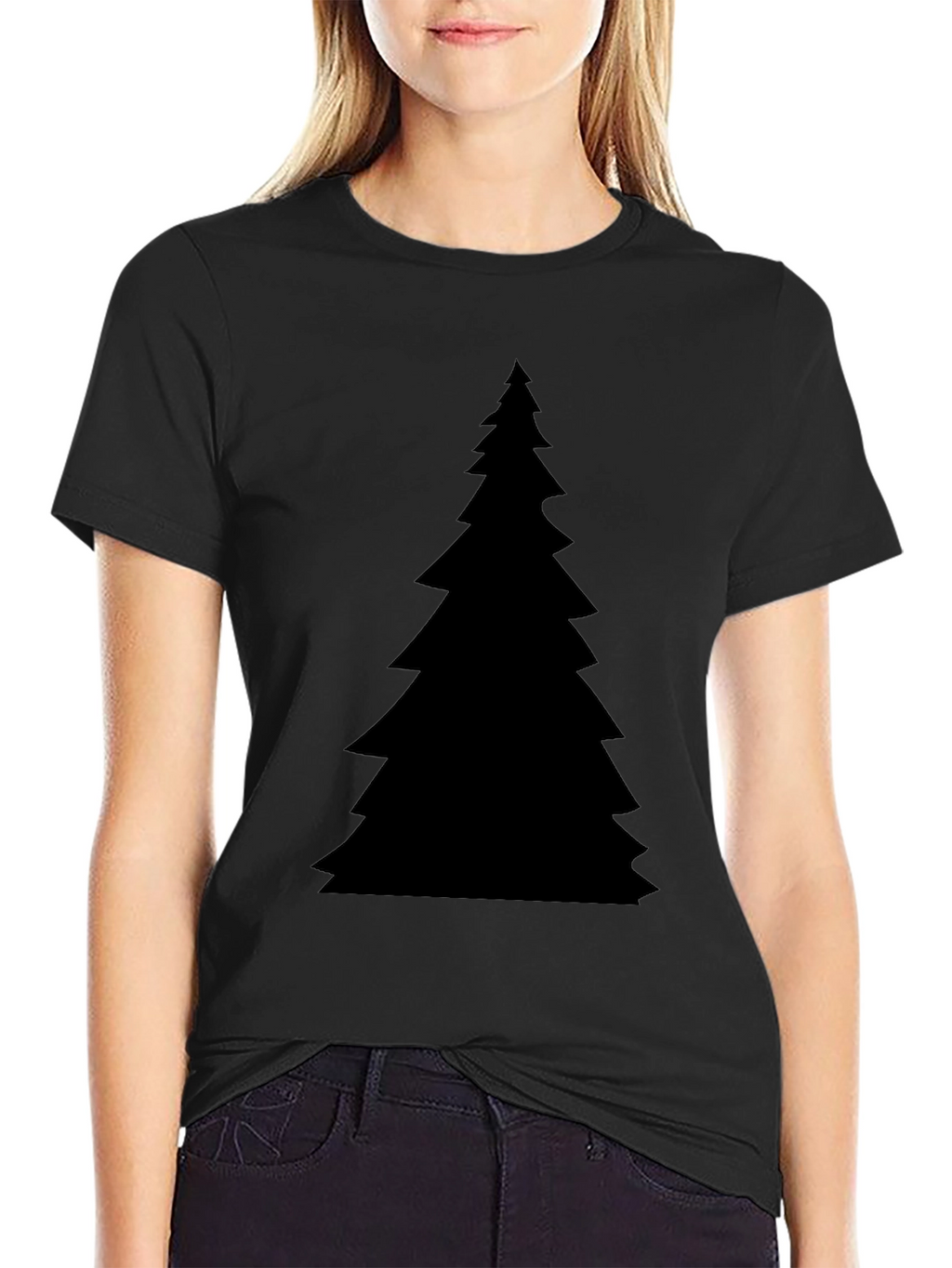 Christmas Tree Graphic Black T-Shirt