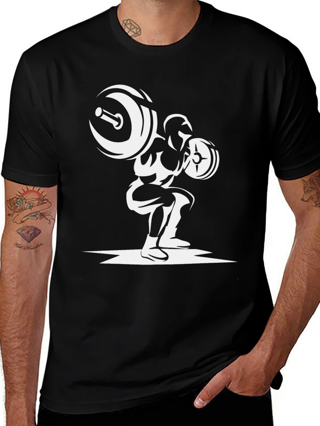 Weightlifting Squat Black Graphic Tee