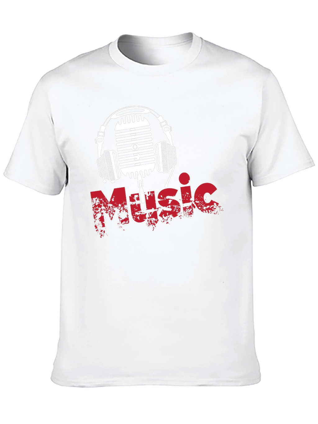 Music Lover Graphic T-Shirt - Microphone & Headphones