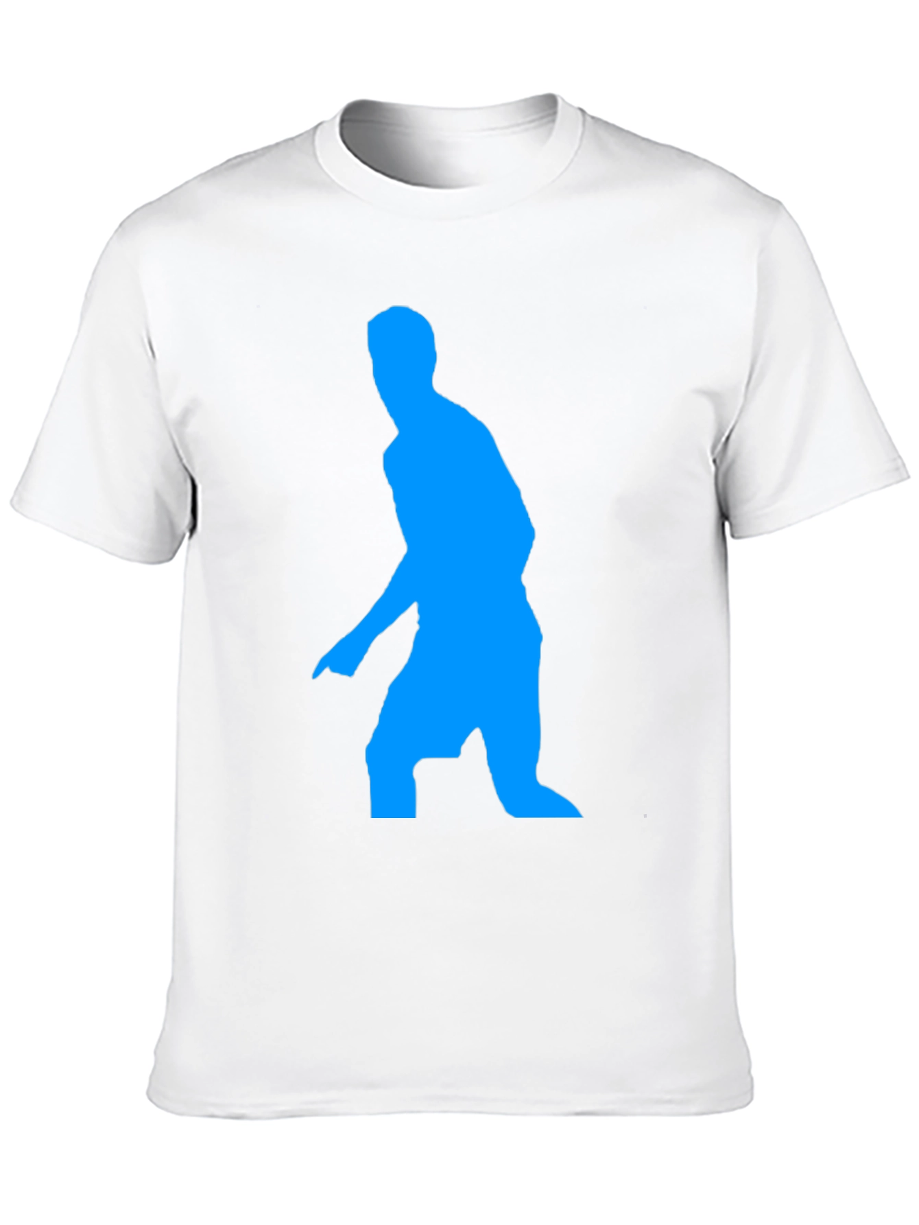 Blue Figure Graphic Black T-Shirt