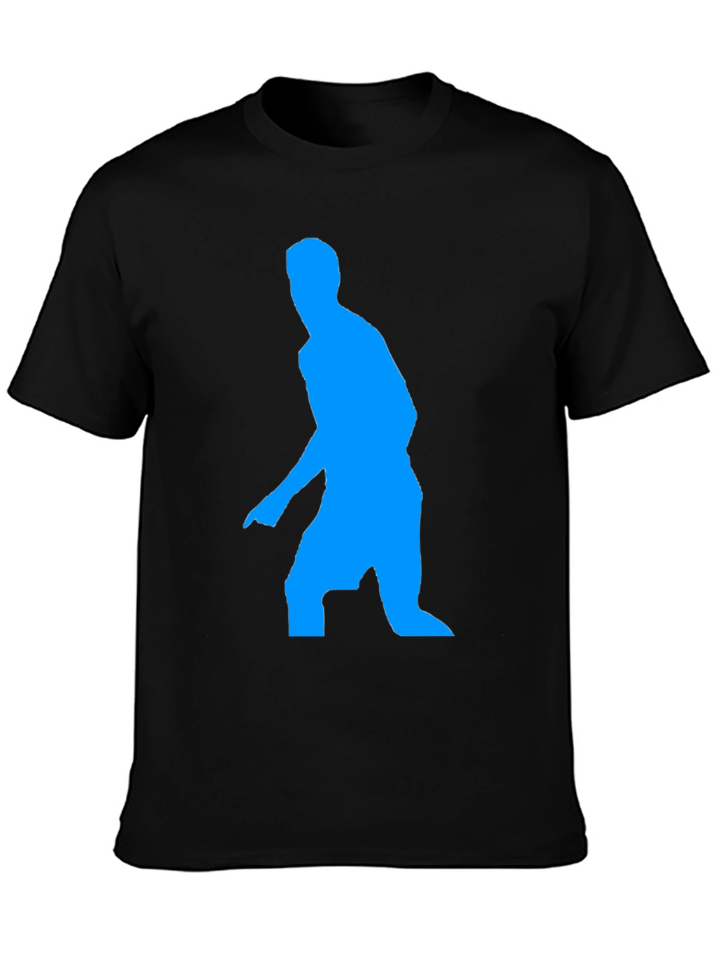 Blue Figure Graphic Black T-Shirt