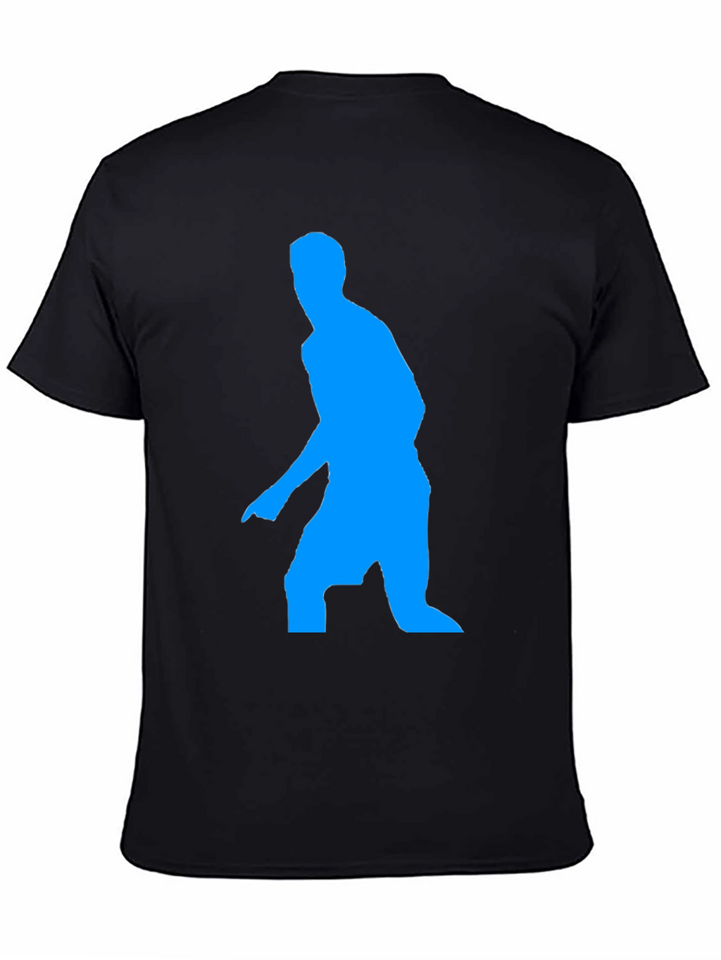 Blue Figure Graphic Black T-Shirt