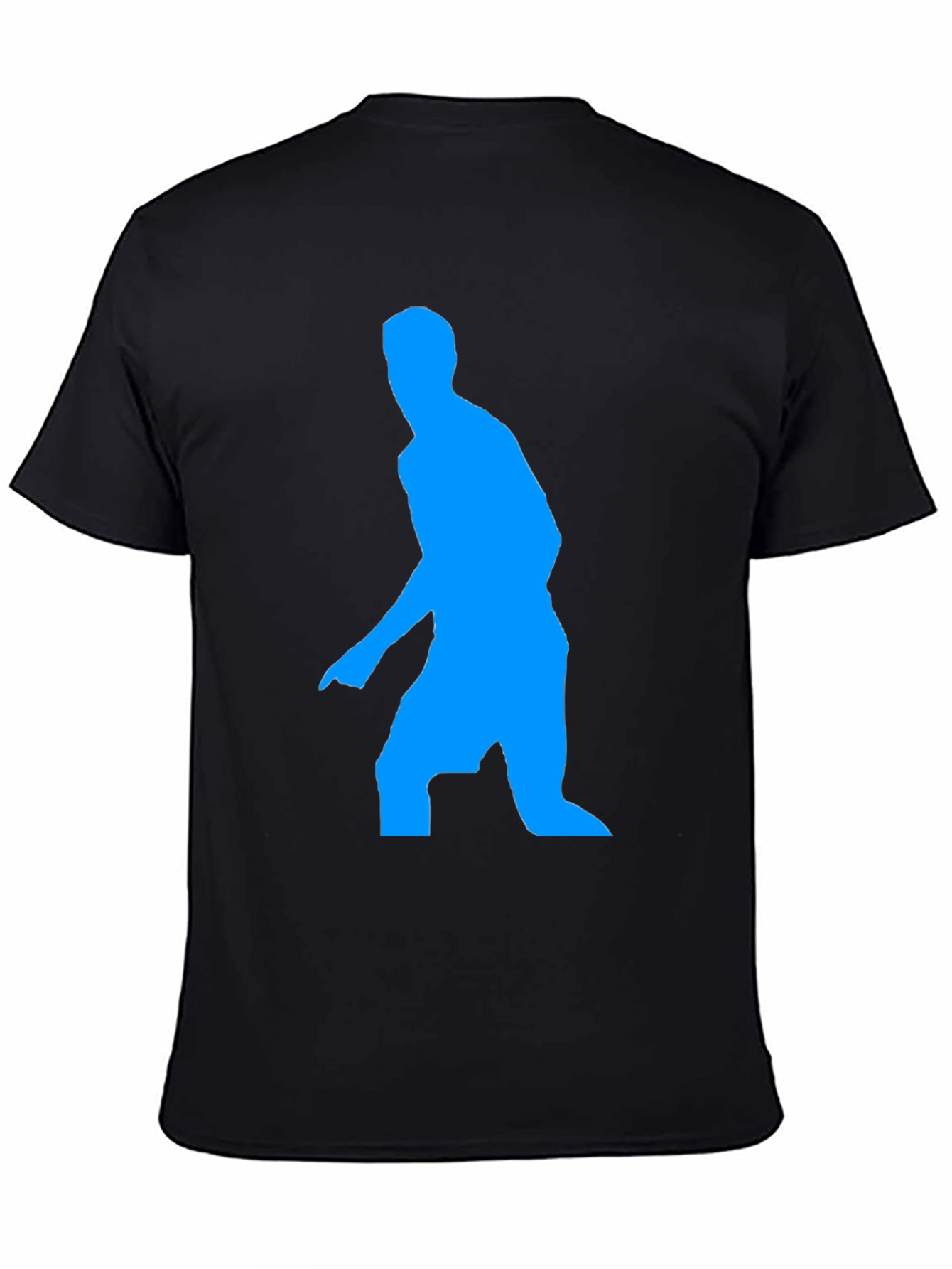 Blue Figure Graphic Black T-Shirt