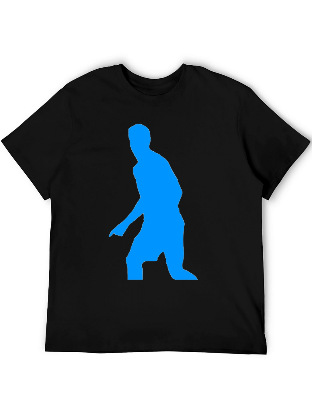 Blue Figure Graphic Black T-Shirt