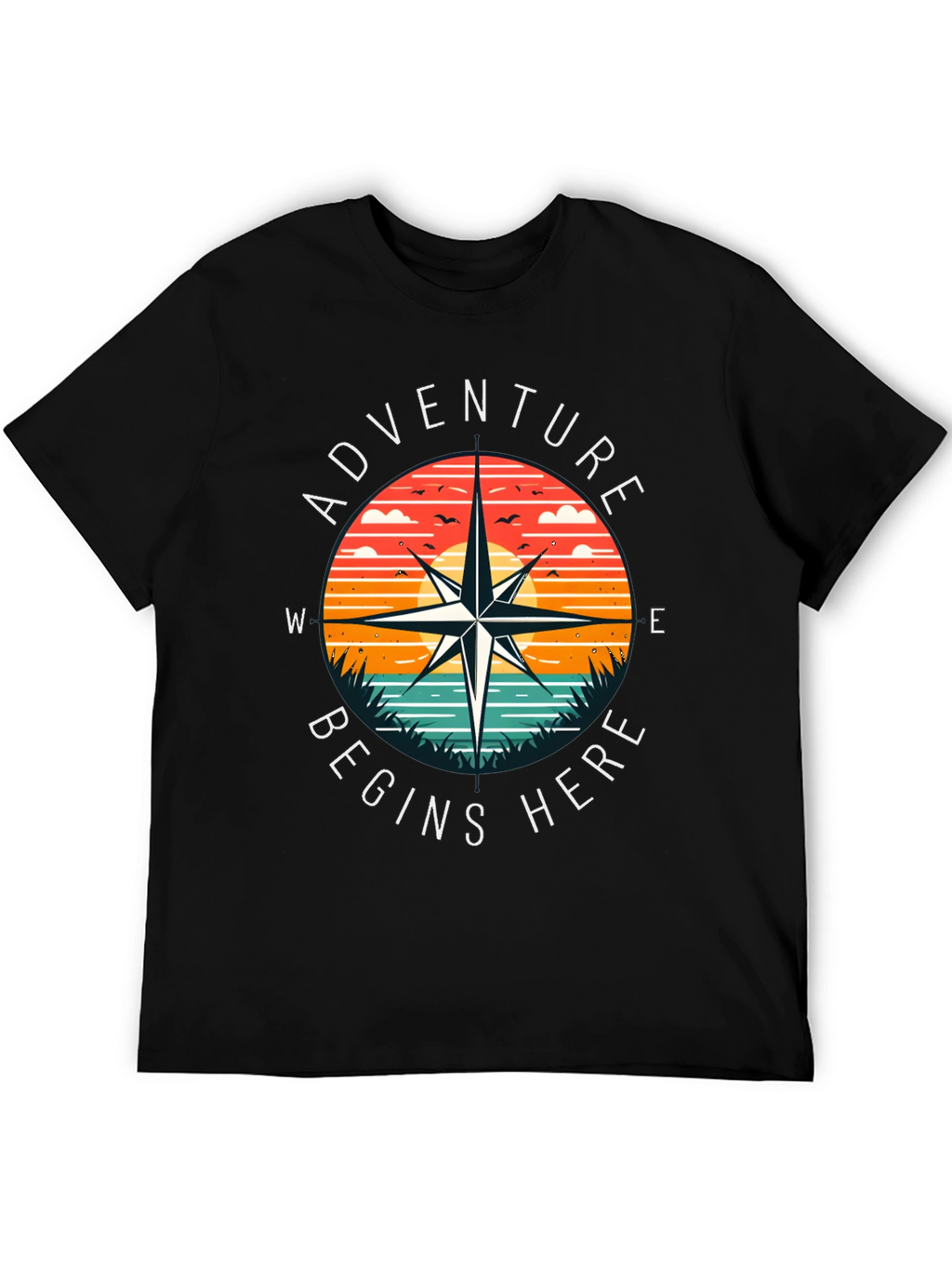 Adventure Begins Here Compass Graphic Tee