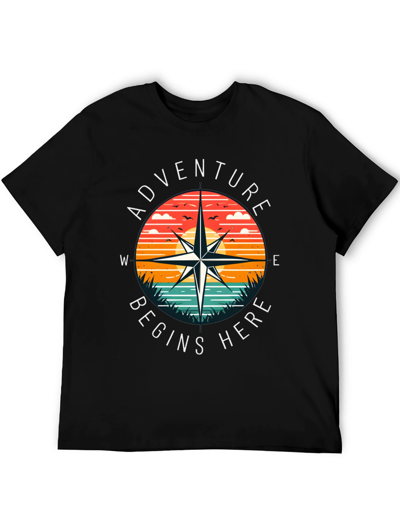 Adventure Begins Here Compass Graphic Tee