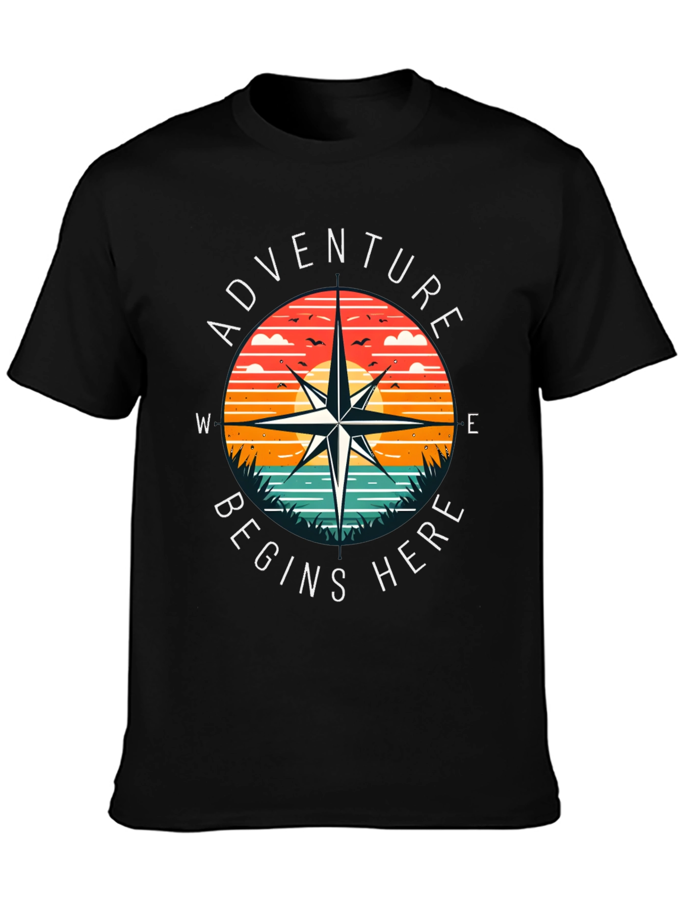 Adventure Begins Here Compass Graphic Tee