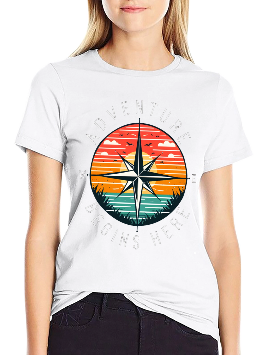 Adventure Begins Here Compass Graphic Tee