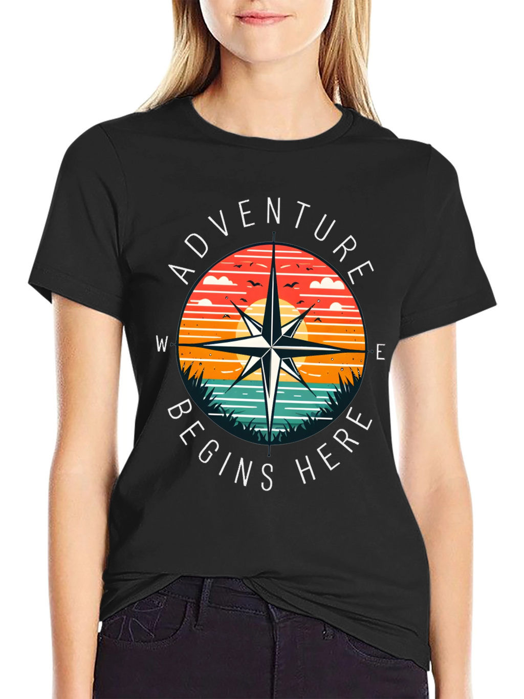 Adventure Begins Here Compass Graphic Tee