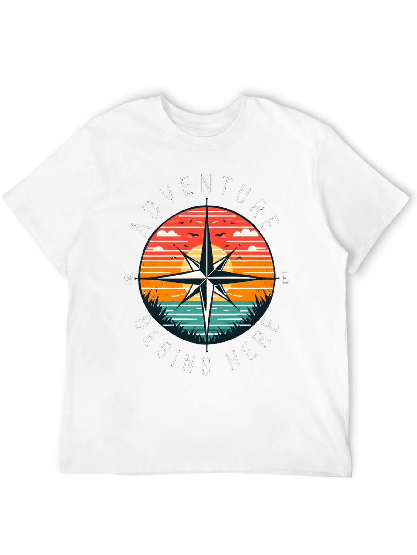 Adventure Begins Here Compass Graphic Tee