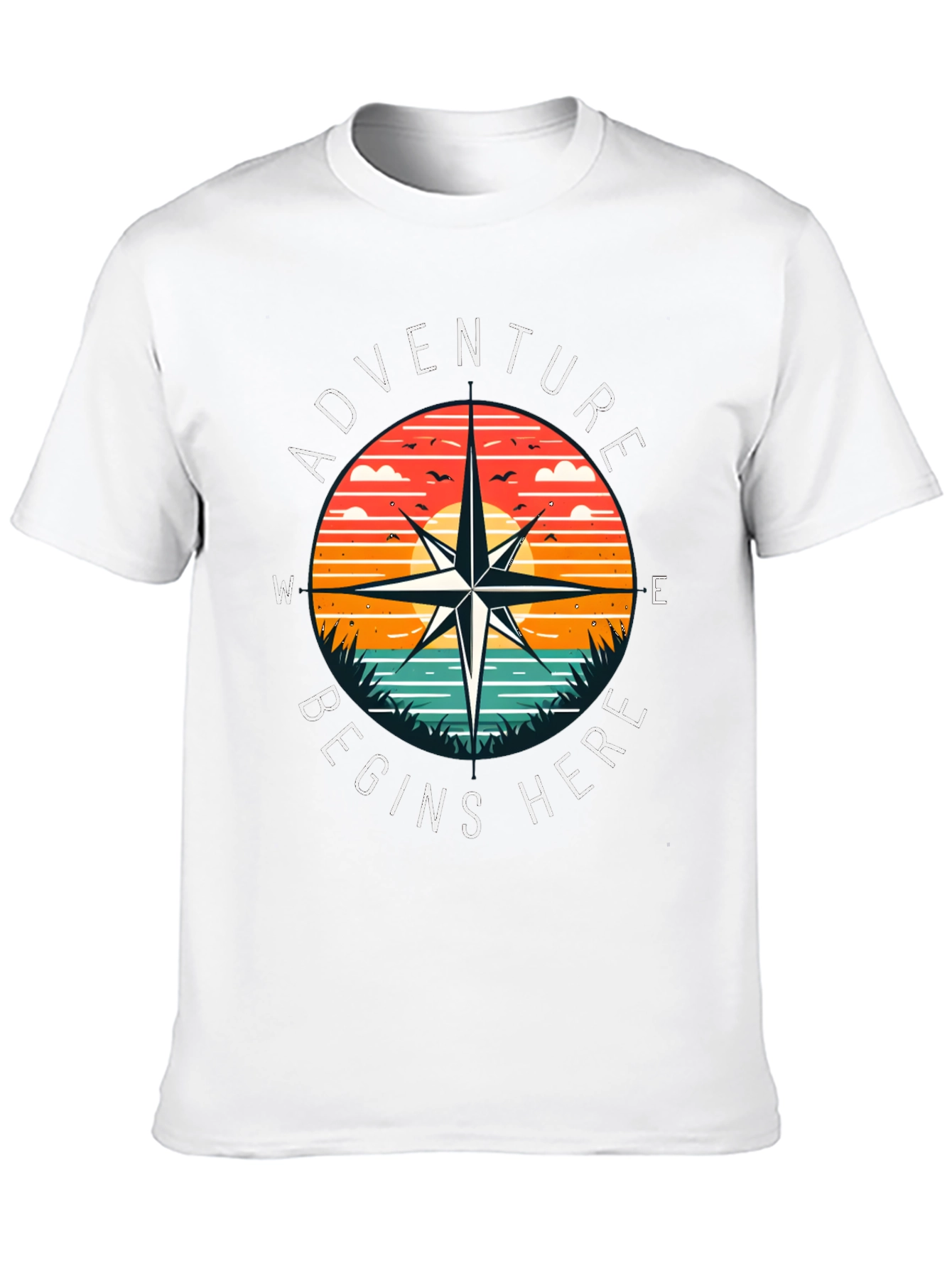 Adventure Begins Here Compass Graphic Tee