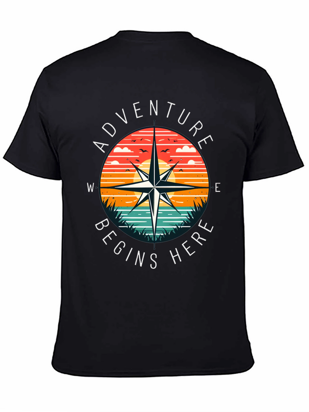 Adventure Begins Here Compass Graphic Tee