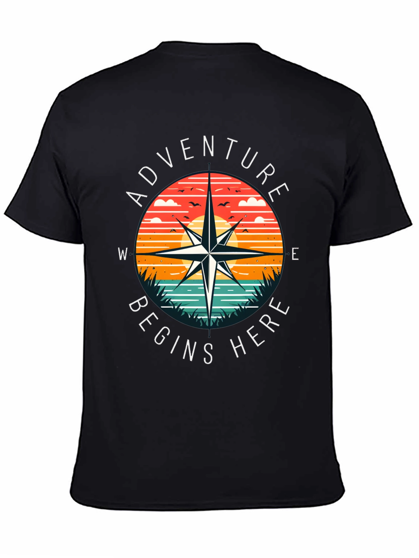 Adventure Begins Here Compass Graphic Tee