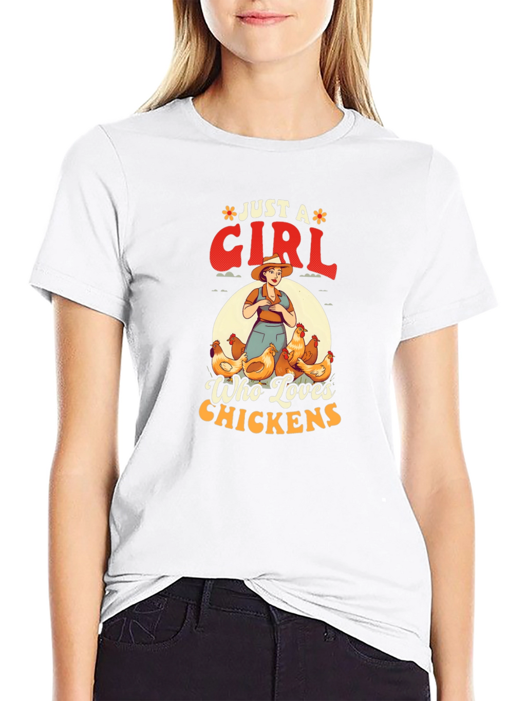 Just A Girl Who Loves Chickens Graphic T-Shirt
