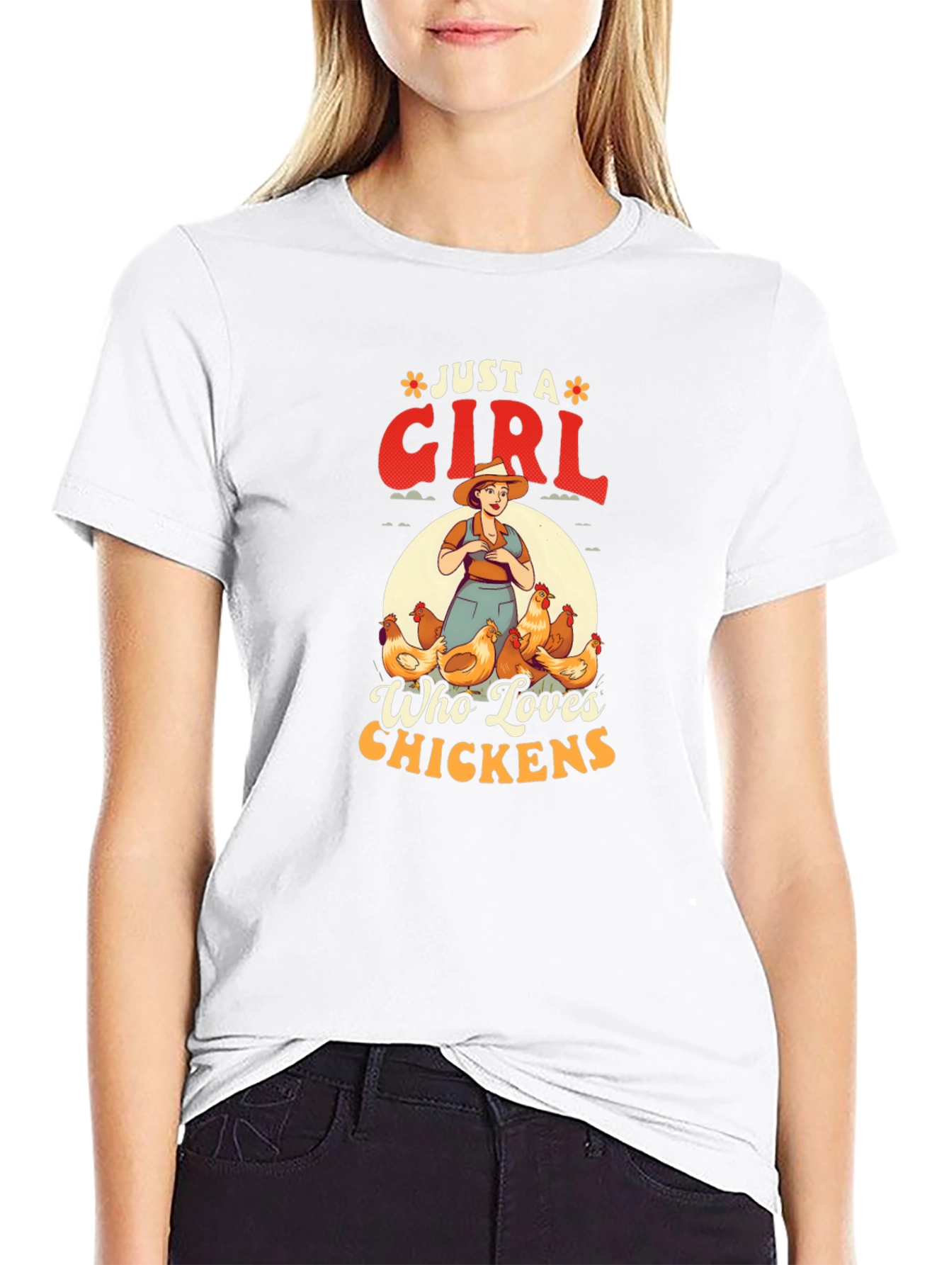 Just A Girl Who Loves Chickens Graphic T-Shirt