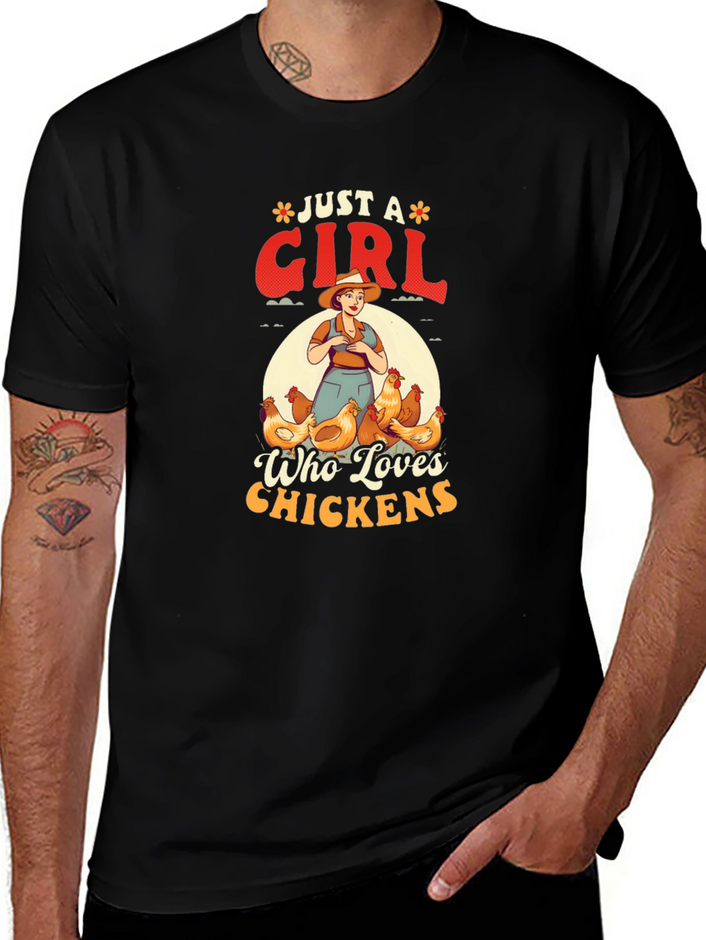 Just A Girl Who Loves Chickens Graphic T-Shirt