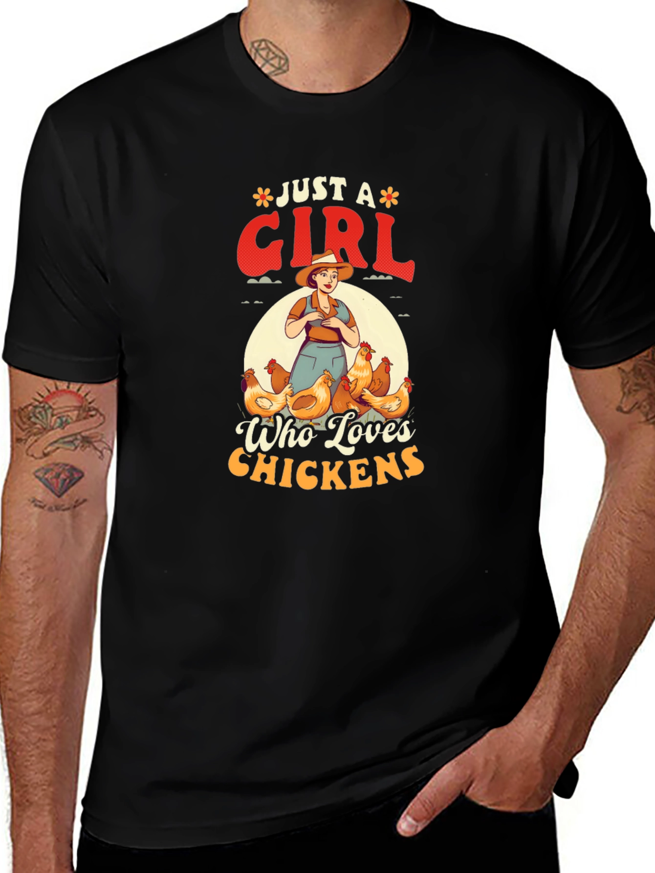 Just A Girl Who Loves Chickens Graphic T-Shirt
