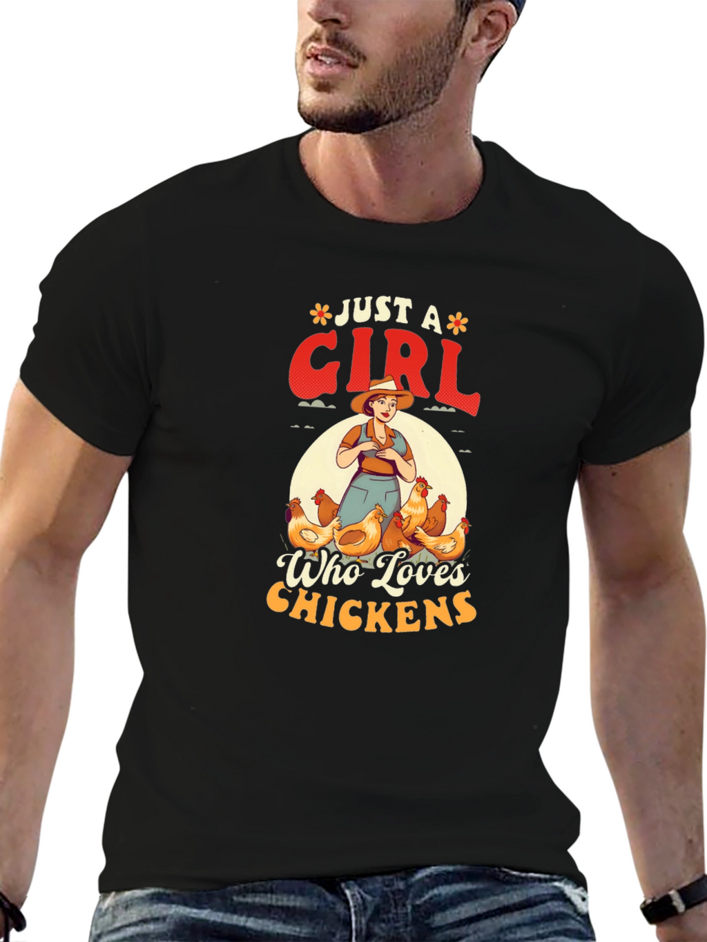 Just A Girl Who Loves Chickens Graphic T-Shirt